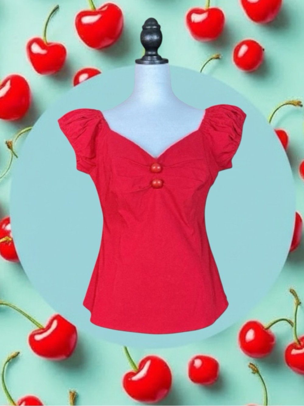 Collectif London NWOT Classic Retro Pin-Up Rockabilly Mid-Century Modern Top 14